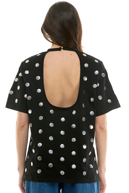 Polka Dot Open Back Tee