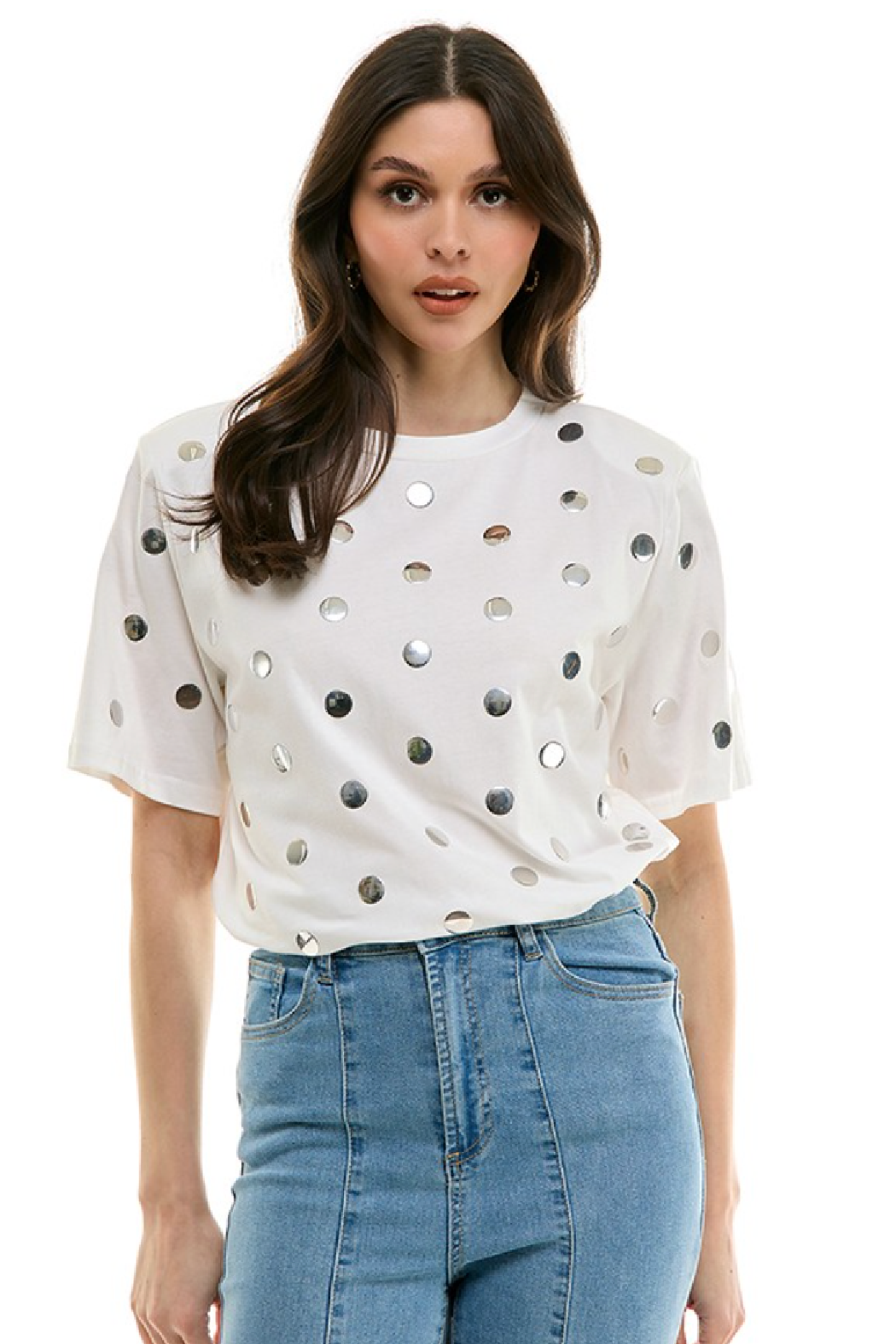 Polka Dot Open Back Tee