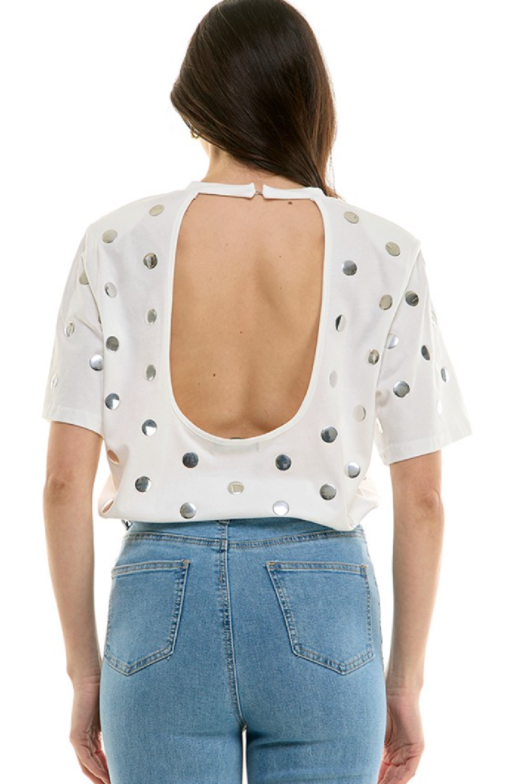 Polka Dot Open Back Tee