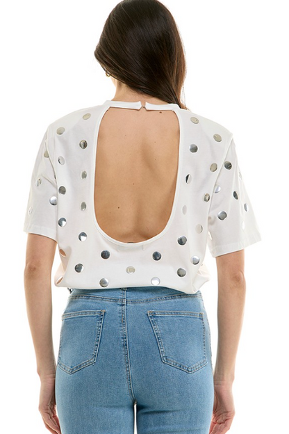 Polka Dot Open Back Tee