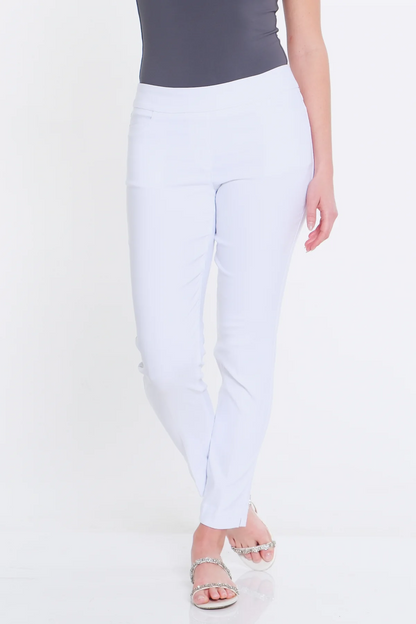 PULL-ON ANKLE PANT WITH REAL FRONT AND BACK POCKETS - White