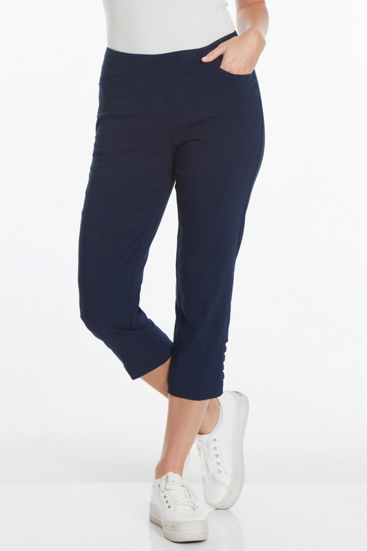 P/O Solid Crop with Read Front & Back Pockets and Ladder Straps at Hem