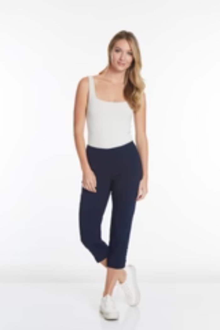 P/O Solid Crop with Read Front & Back Pockets and Ladder Straps at Hem