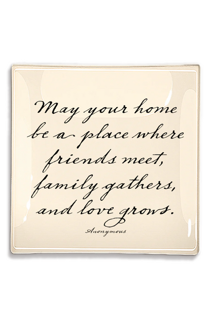 May Your Home Be A Place Where Love Decoupage Glass Tray