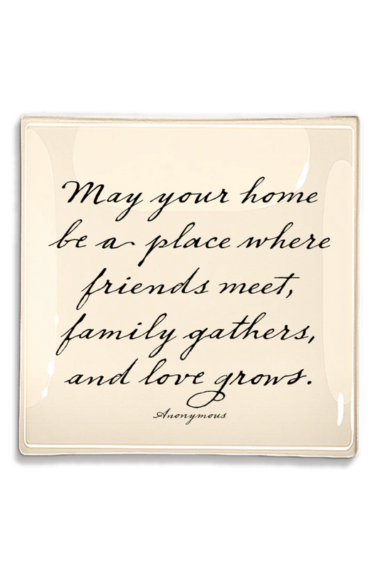 May Your Home Be A Place Where Love Decoupage Glass Tray