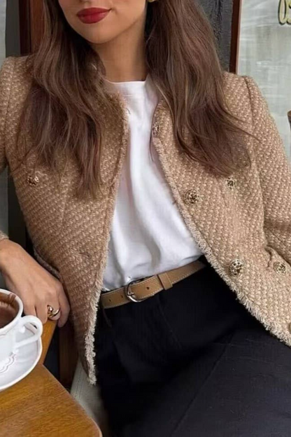 Elegant Vintage Pocket Cropped Jacket