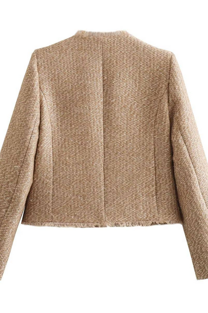 Elegant Vintage Pocket Cropped Jacket