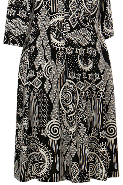 3/4 Sleeve Brooklyn Print Dress - ink only