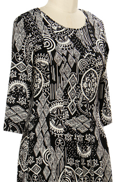 3/4 Sleeve Brooklyn Print Dress - ink only