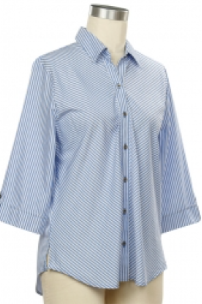 3/4 Sleeve Stripe Blouse - purple only