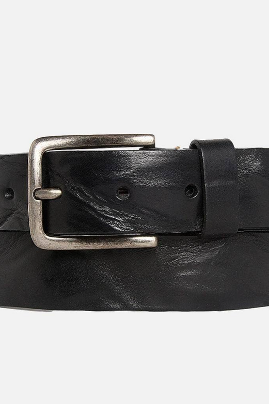 Dani | Silver Buckle Classic Casual Rugged Leather Belt Men