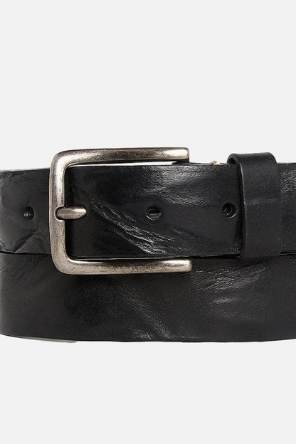 Dani | Silver Buckle Classic Casual Rugged Leather Belt Men