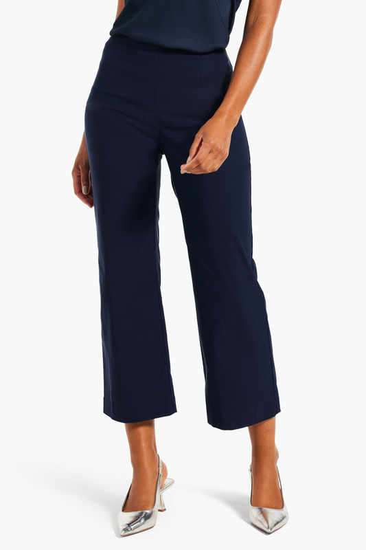 Polished Wonderstretch Wide-Leg Crop - Dark Indigo
