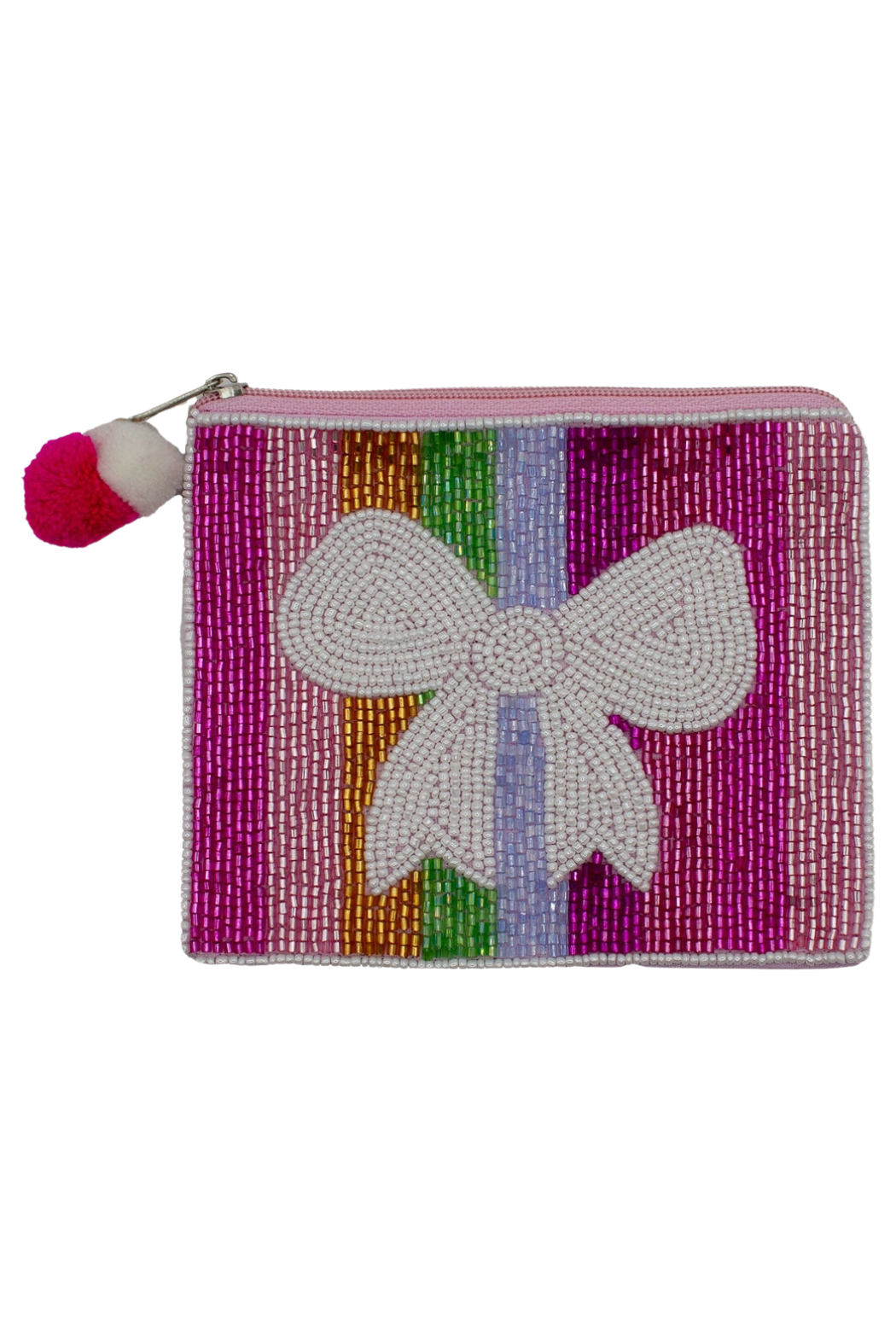 Striped Bow Coin Purse