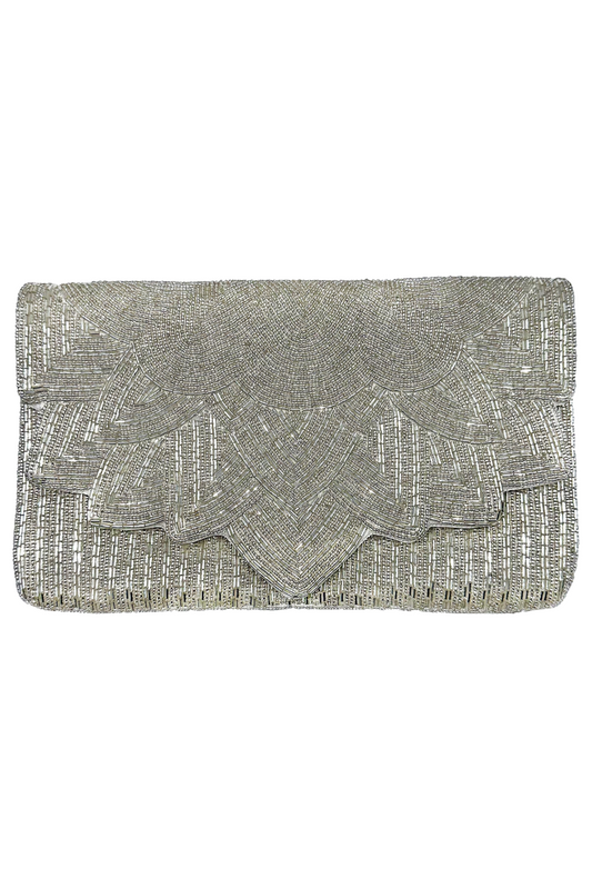 Scallop Beaded Clutch