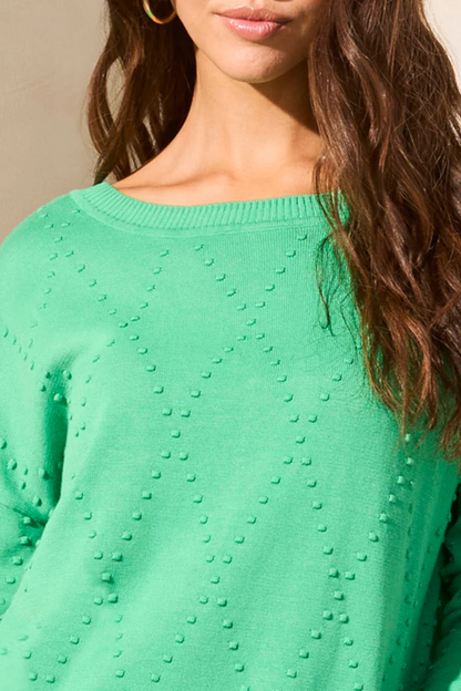 Long Sleeve Crew Neck Sweater with Thumb Holes