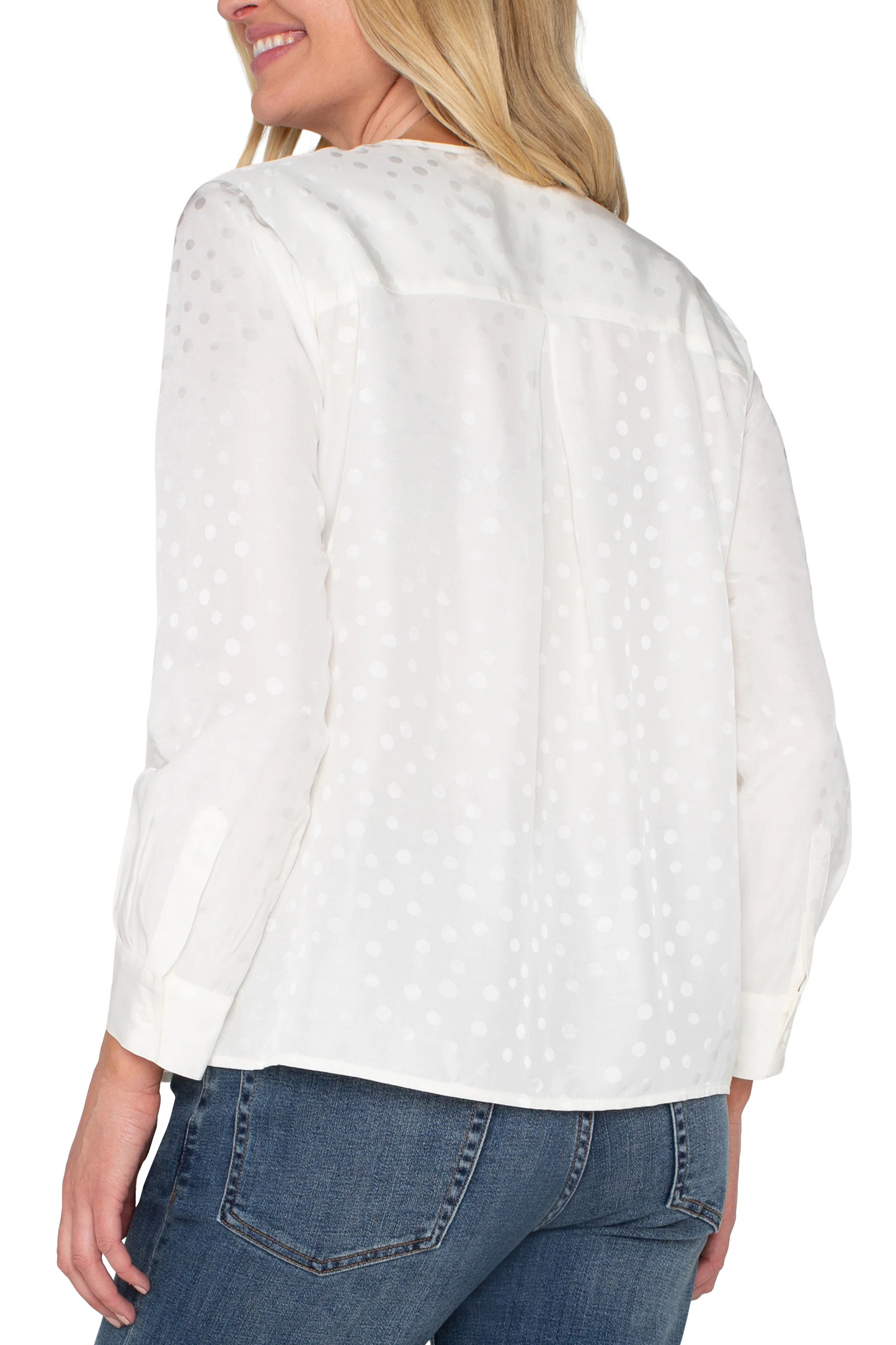 Long Sleeve Popover Woven Blouse