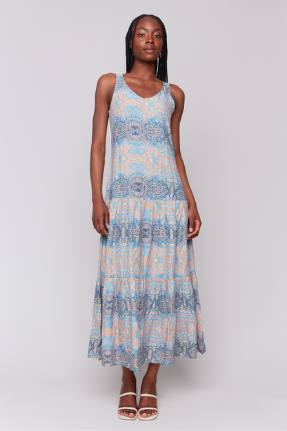 Printed Sleeveless Maxi Dress