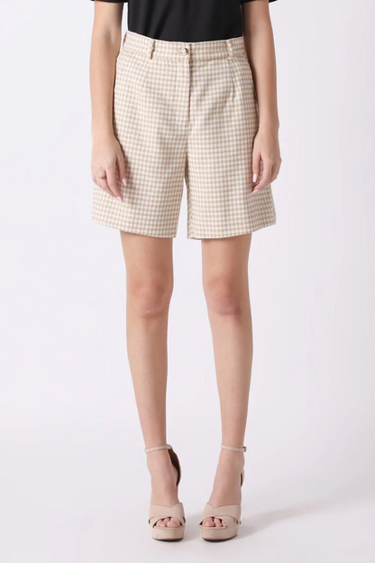 Houndstooth Pattern Half Length Short Pants
