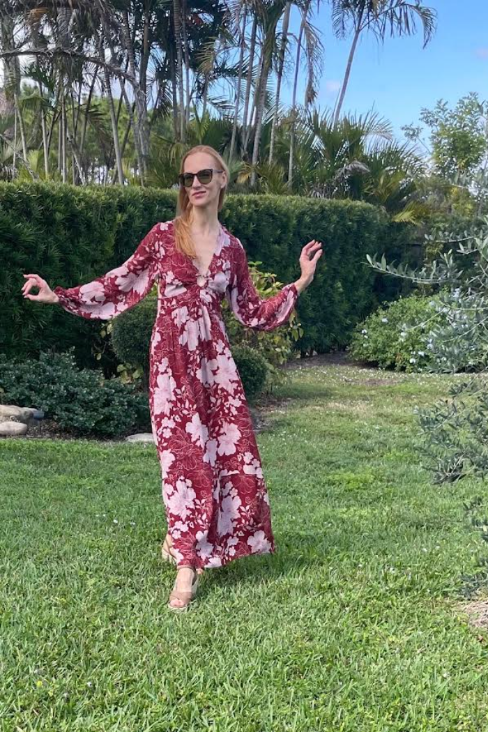 SUSAN LONG SLEEVE MAXI DRESS