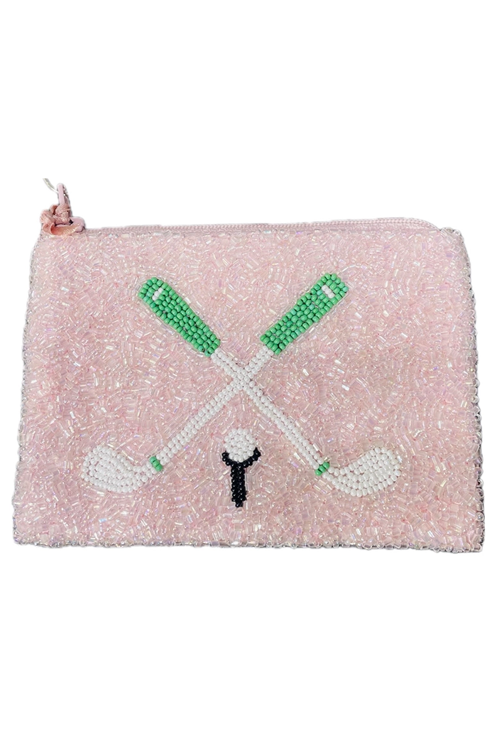 Golf Clubs Beaded Coin Purse