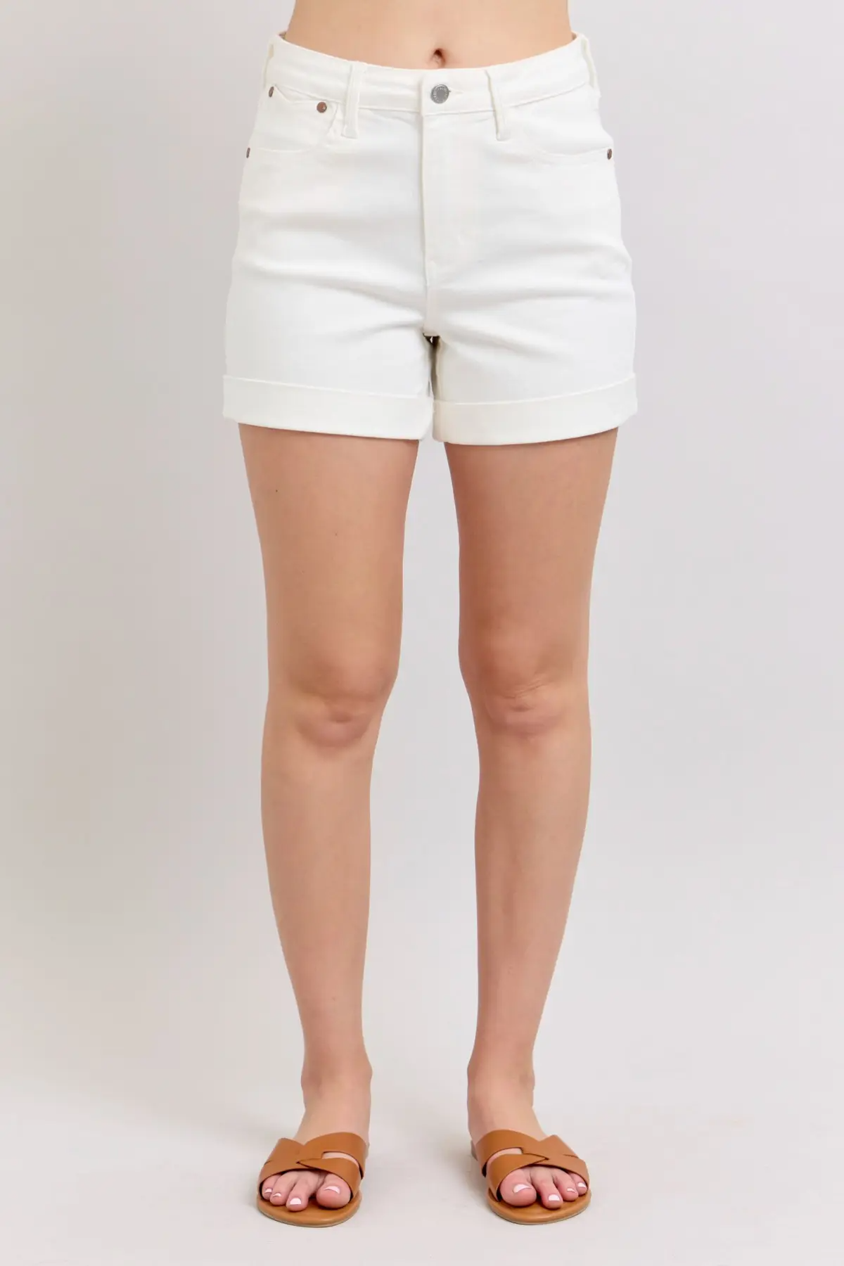 JUDY BLUE HIGH WAIST DOUBLE ROLL CUFF SHORTS