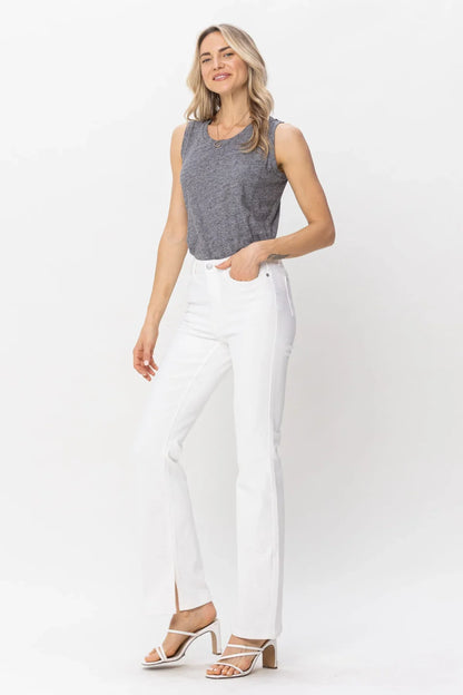 Judy Blue High Waist Side Slit Slim Boot Cut Jeans