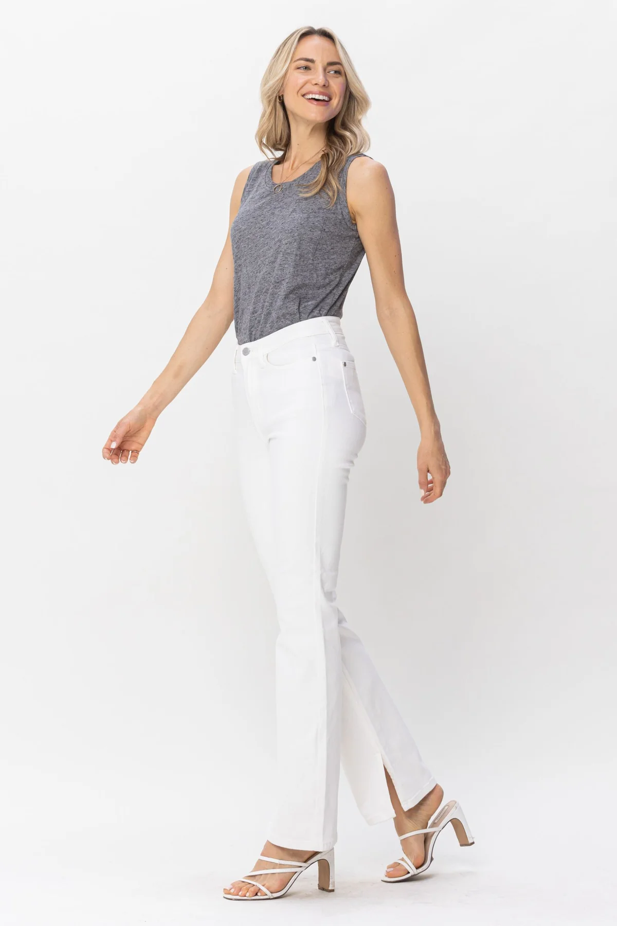 Judy Blue High Waist Side Slit Slim Boot Cut Jeans