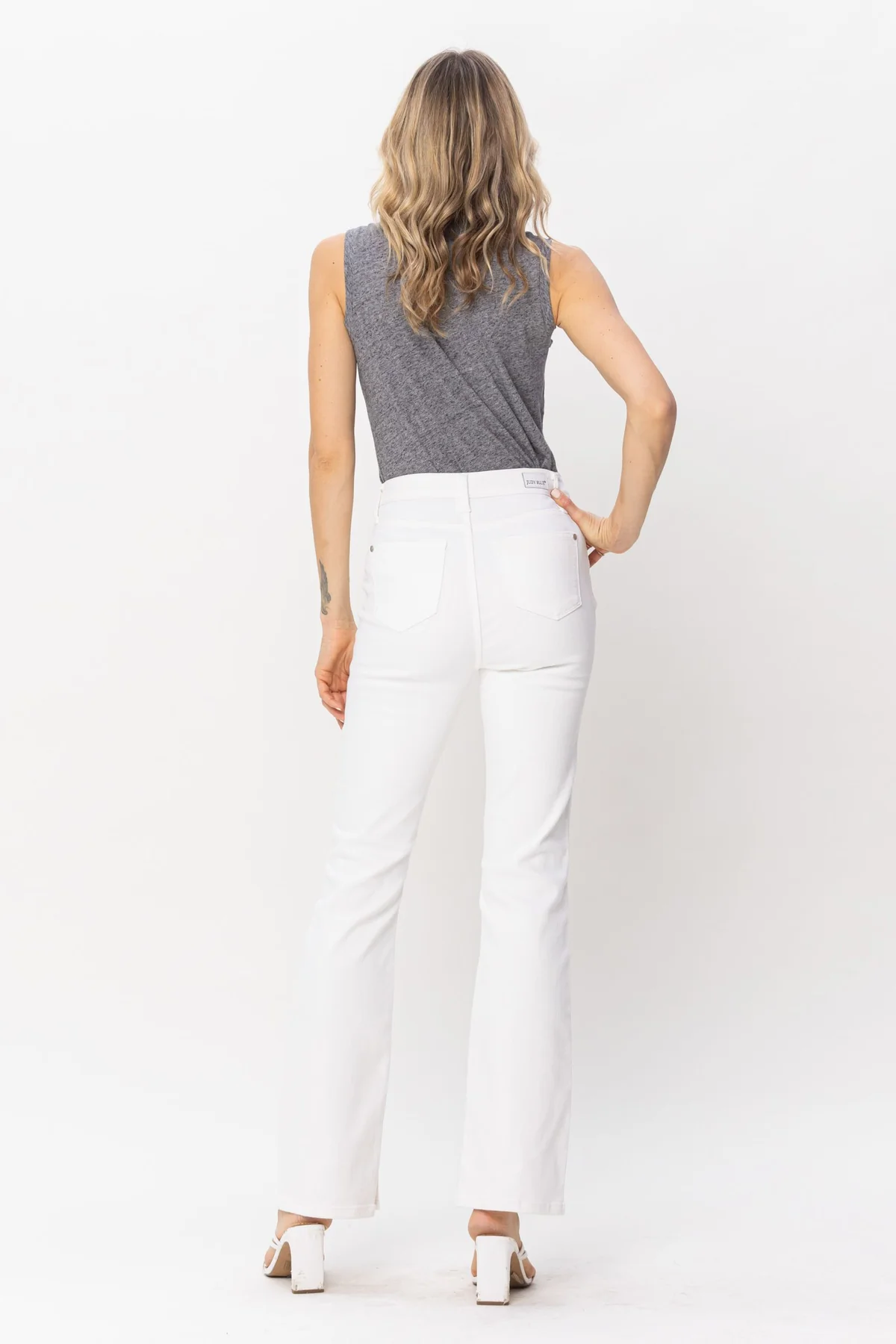 Judy Blue High Waist Side Slit Slim Boot Cut Jeans