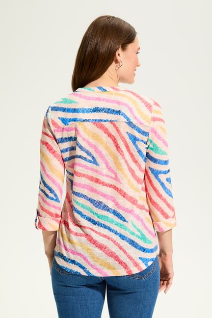 3/4 sleeve henley top