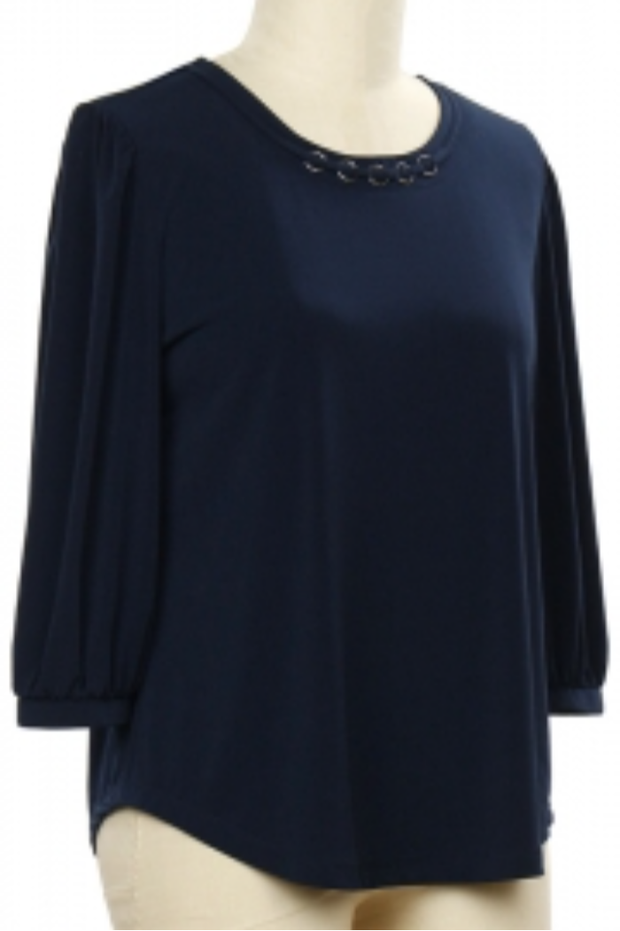 3/4 Sleeve Solid Knit Top