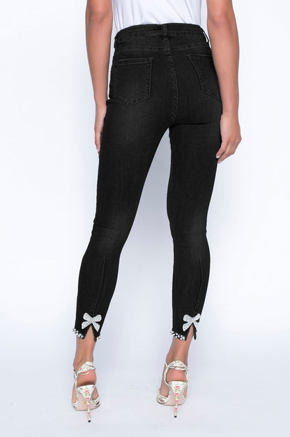 Woven Jeans with Hem Detail