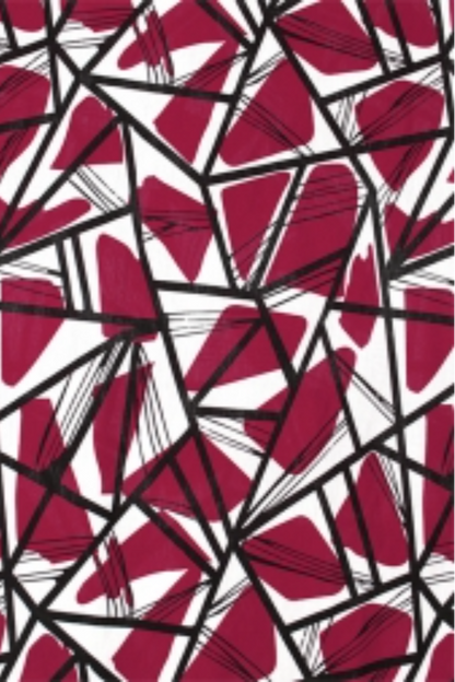 3/4 Sleeve Geo Print Top - red only