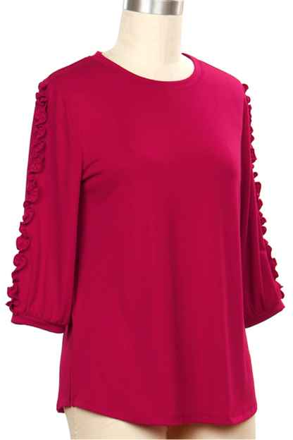 3/4 Sleeve Knit Top - ink only