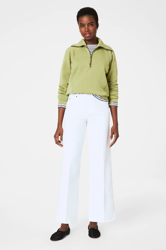 Cropped Wide Leg Jeans- White