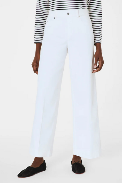Cropped Wide Leg Jeans- White