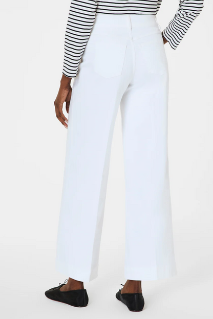 Cropped Wide Leg Jeans- White