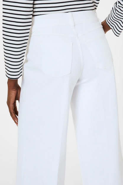 Cropped Wide Leg Jeans- White