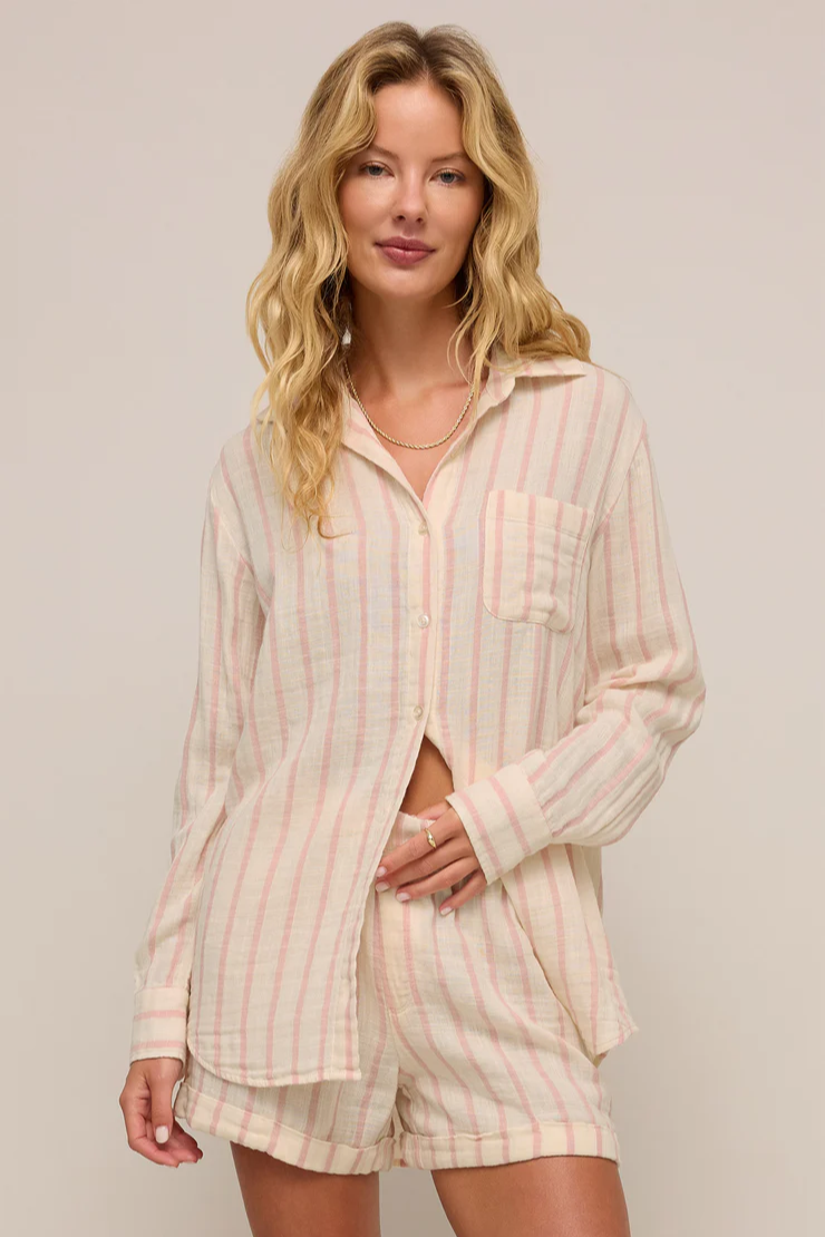 Saturday Stripe Gauze Shirt
