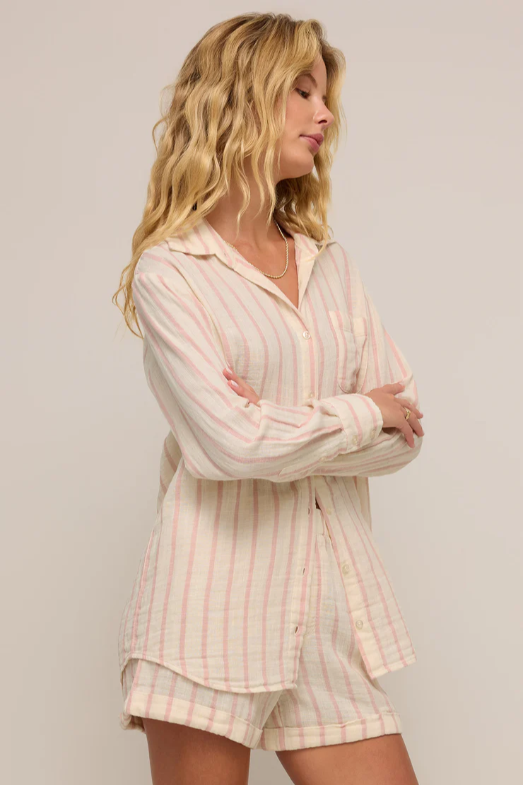 Saturday Stripe Gauze Shirt