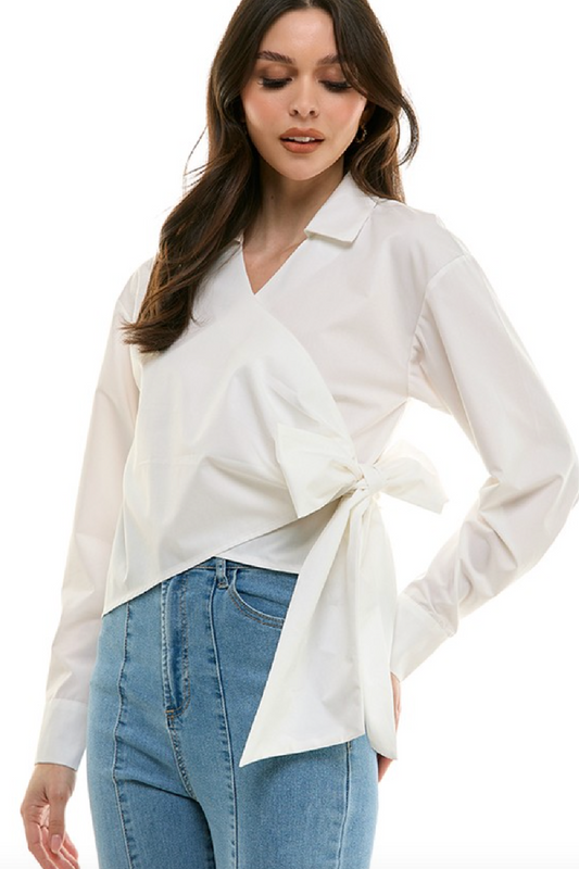 Asymmetrical Wrap Blouse