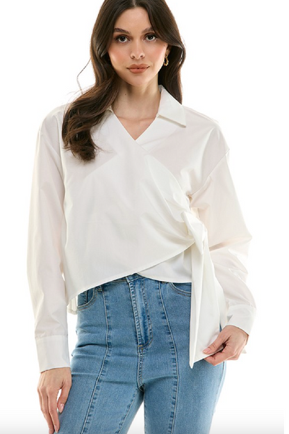 Asymmetrical Wrap Blouse