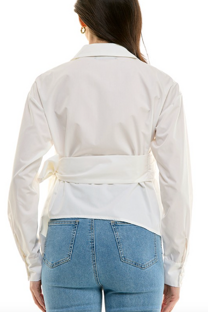 Asymmetrical Wrap Blouse