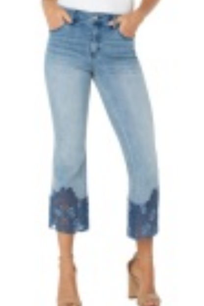 Hannah Crop Flare with Crochet Hem