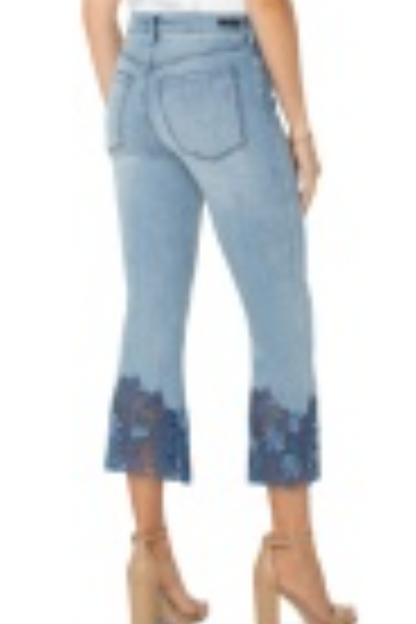 Hannah Crop Flare with Crochet Hem