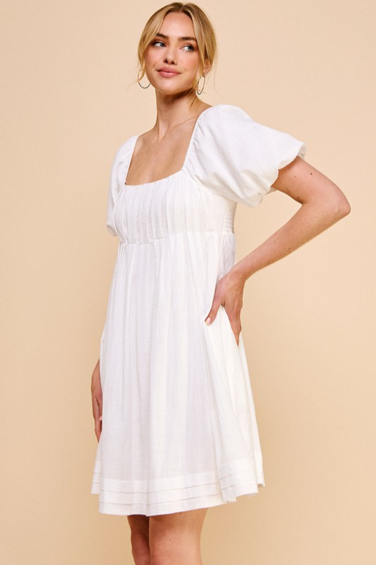 Pleat Det Babydoll Dress