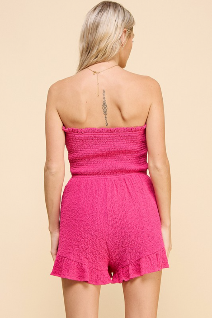 Strapless Smocked Romper