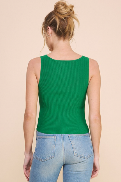 S/L Square Neck Ribbed Top
