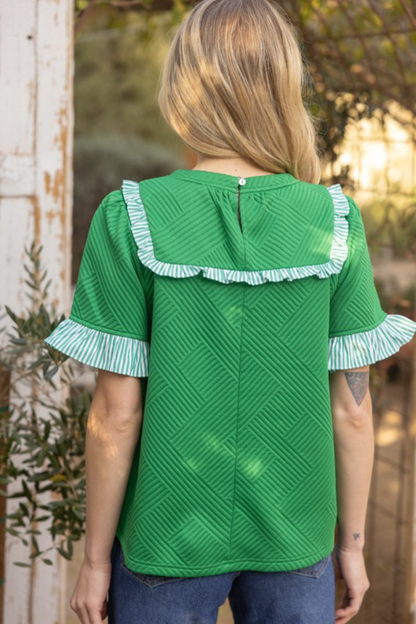 Ruffle Det Quilted Top