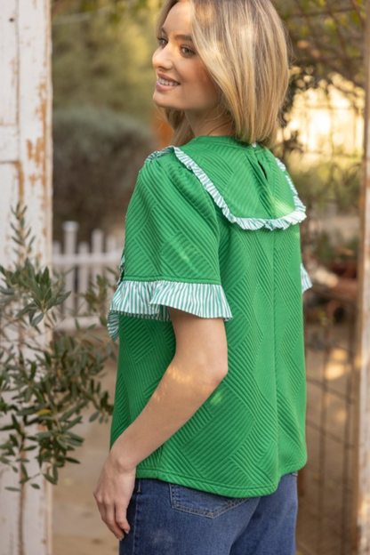 Ruffle Det Quilted Top